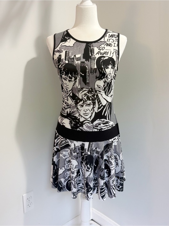 Just In Time Dresses & Skirts - Just In Time Rare 90s Y2K Roy Lichtenstein Comic Style Skater Dress Size Medium